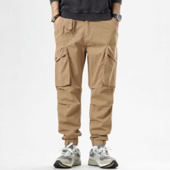 2 Pcs Mens Pure Cotton Casual Multi Pocket Jogger Cargo Pants