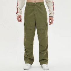 6 Pcs Retro Twill Cotton Streetwear Cargo Pants for Men