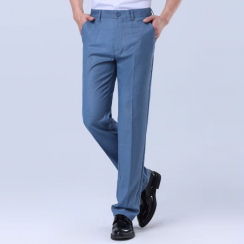 2 Pcs Mens Casual Autumn Summer Thin Stretchy Straight Workwear Pants