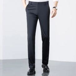 3 Pcs Mens Business Autumn Ice Silk Thin Suit Pants