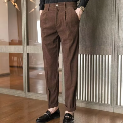 4 Pcs Slim Korean Style Corduroy Suit Pants