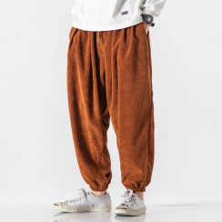 6 Pcs Mens Casual Loose Large Size Corduroy Harlan Pants